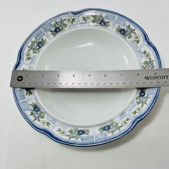 Vintage JC Louise Plate 9.25" Deep Bottom Soup Serving Scallop Blue Flower 1905 - Picture 4 of 10